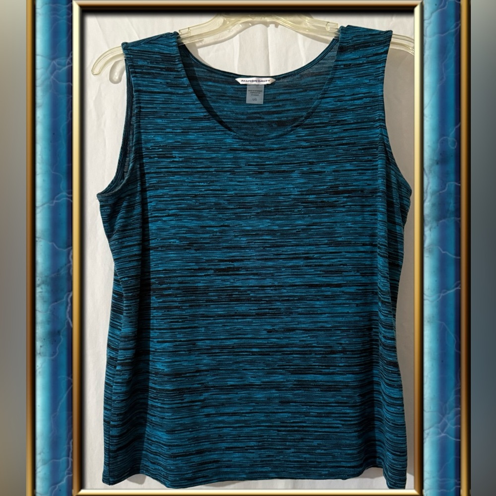 Allison Daley Teal and Black Knit Top
